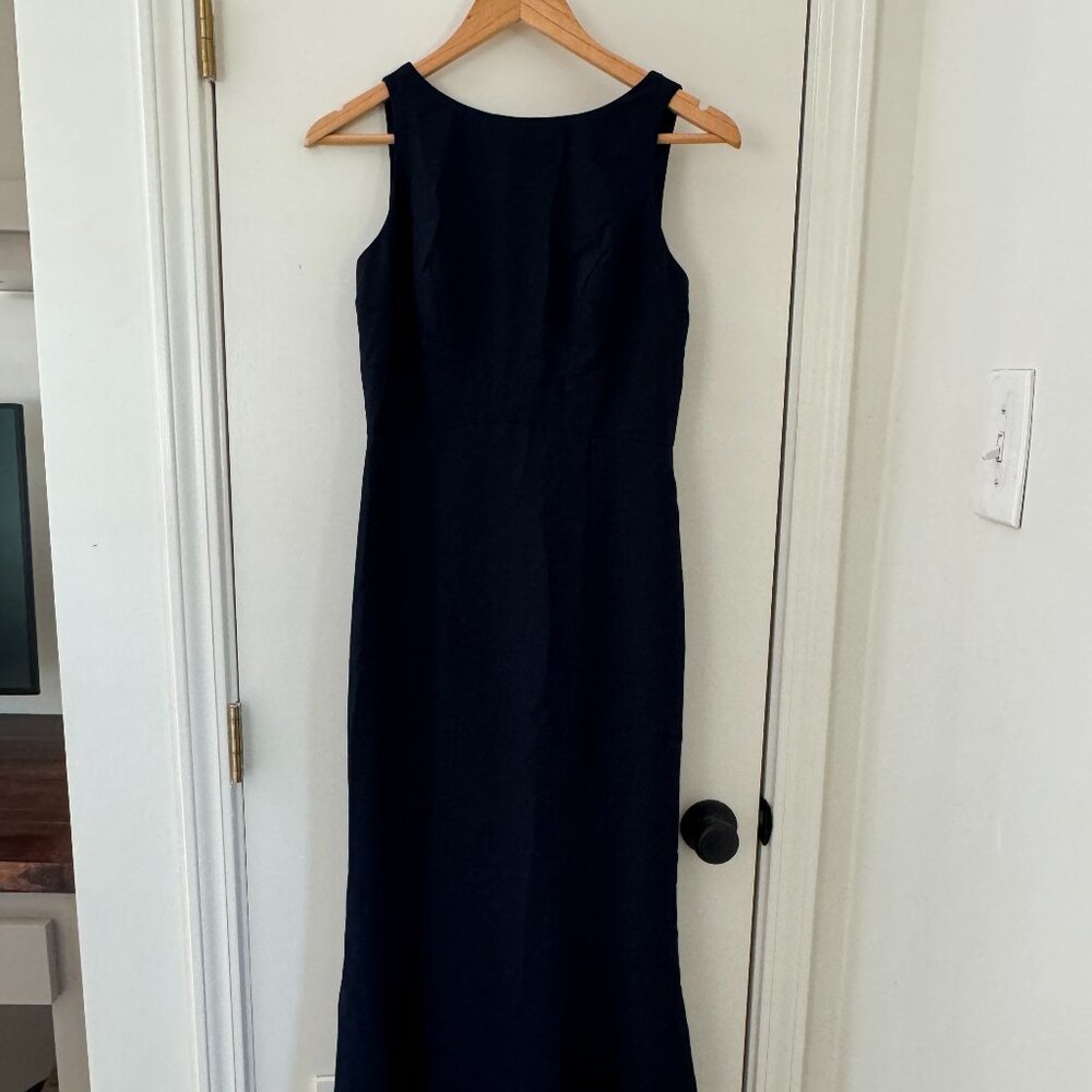 Amsale Navy Sleeveless Long Wedding Dress